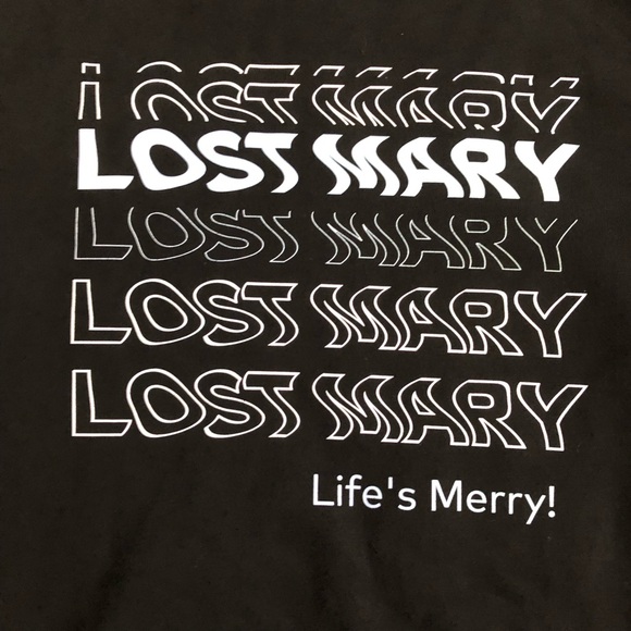 Lost Mary Black Hooded Sweatshirt Hoodie Novelty Size Small - Picture 10 of 10